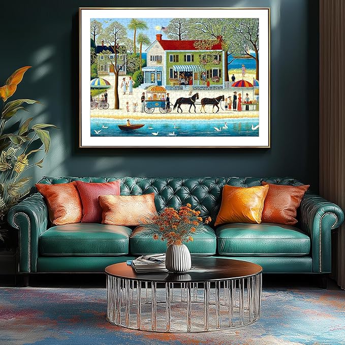 500 Piece Jigsaw Puzzle for Adults - Whimsical Seaside Town Scene with Intricate Details, Beach and Harbor Art, Ideal for Family Fun Entertainment for Adults, Stress Relief & Home Decor