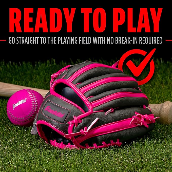 Franklin Sports Kids Baseball Gloves - RTP Youth Teeball Glove + Ball Set - Boys + Girls Teeball Mitt - Kids + Toddlers - 9.5"