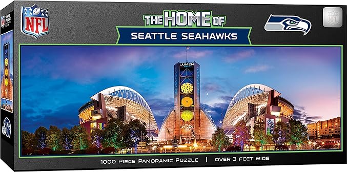 Masterpieces 1000 Piece Jigsaw Puzzle - NFL Seattle Seahawks Stadium View Panoramic - 13"x39" - Adult Puzzle - Washington NFL