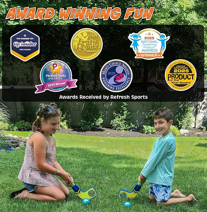 Fun Mini Hockey Sticks Game - Play at the Pool & Beach or in Home - For Kids & Adults All Ages - Use The Floating Soft Paddles to Shoot the Water Skipping Balls - Comes With 2 Sticks & 2 Balls