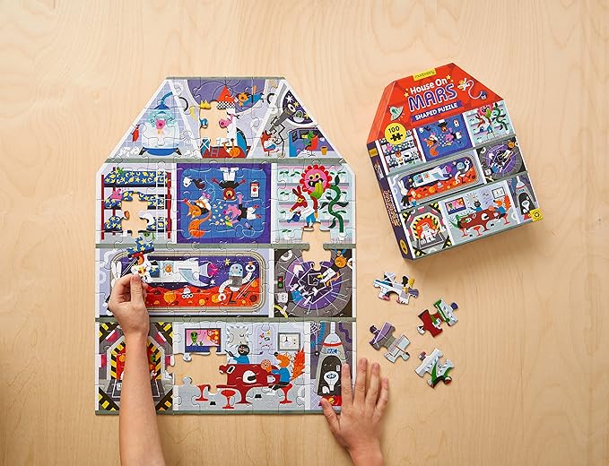 Mudpuppy House on Mars 100 Piece House-Shaped Puzzle