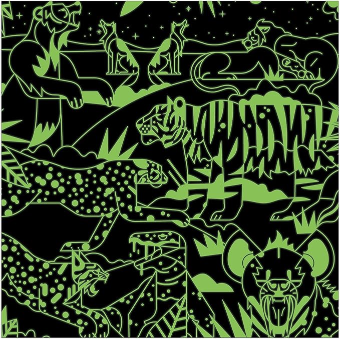Mudpuppy Predators Illuminated 500 Piece Glow in The Dark Jigsaw Puzzle for Kids and Families, Family Puzzle with Glow in The Dark Predators Theme