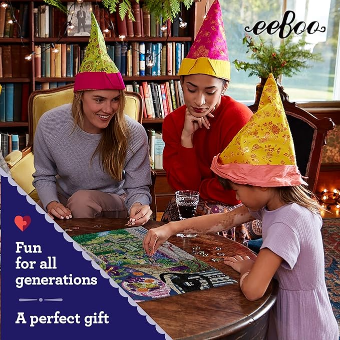 eeBoo 1000 Piece Puzzle - Lavender Kitchen Jigsaw Puzzle for Adults, Square 23" x 23" Made with Recycled Board & Vegetable-Based Ink