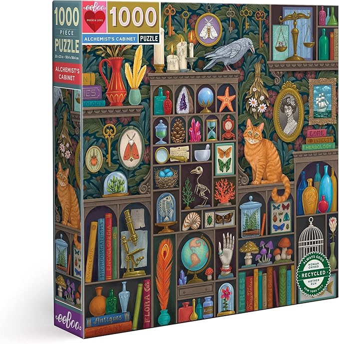 eeBoo 1000 Piece Puzzle - Alchemist's Closet Jigsaw Puzzle for Adults, Square 23" x 23" Made with Recycled Board & Vegetable-Based Ink