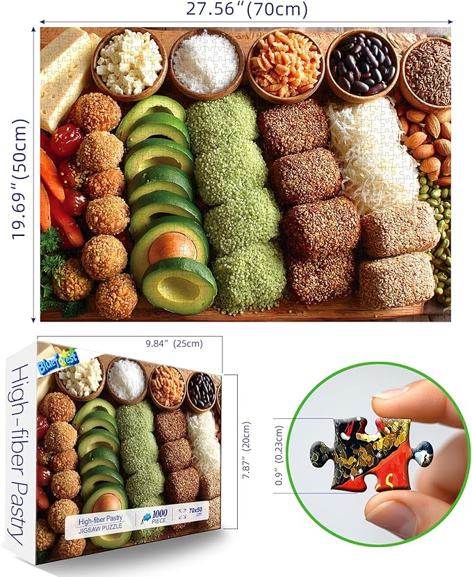 1000 Piece Puzzles for Adults Clearances, Vibrant Healthy Food Fun Puzzles for Adults 1000 Pieces with HD Print & Poster, 27.5" X 19.7" Dust Free, for Gifts Halloween Christmas Family Games