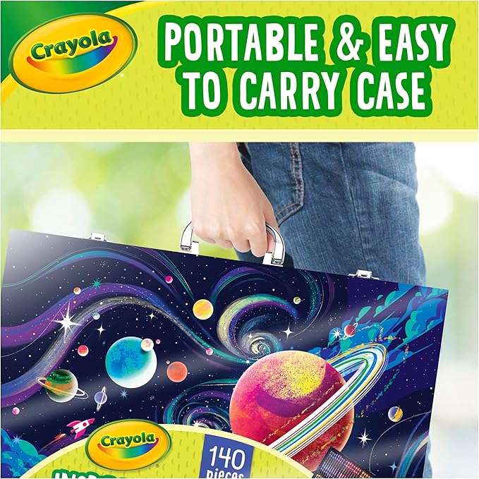 Crayola Inspiration Art Case Space Coloring Set (140pcs), Essential Easter Basket Stuffers, Art Kit for Kids, Crayons, Markers, Pencils, Easter Gifts for Kids, Ages 5+ [Amazon Exclusive]