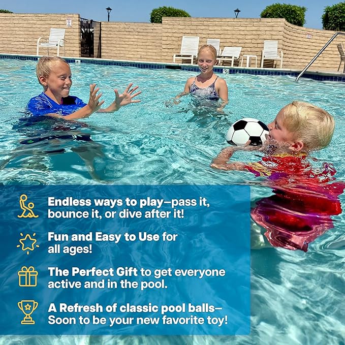 Aqua Dive Soccer Ball – Fun Underwater Pool Toy for Ages 8-12 – Outdoor Ball Game for Kids – Kick, Pass, or Catch – Ideal Water Toys for Summer Pool Parties & Beach Games - Fun Gift For Boys & Girls