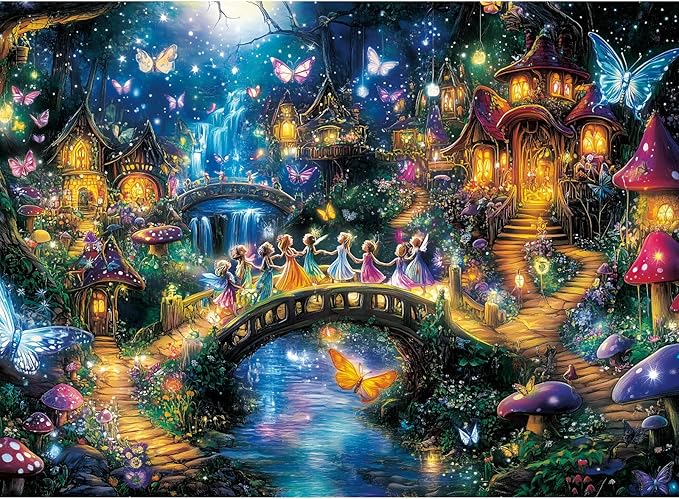 300 Pieces Butterfly Puzzles for Adults, Fairy Puzzle for Adults Children, Scenery Puzzle 300 Pieces, Gift for Birthday, Home Decor, Fun for Family Entertainment(20.5 * 15 in)