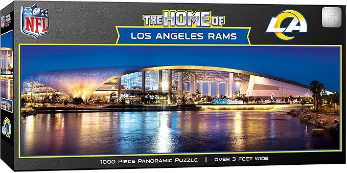 MasterPieces NFL 1000 Piece Jigsaw Puzzle - Los Angeles Rams Stadium View Panoramic - 13"x39" - Challenging Adult Puzzle