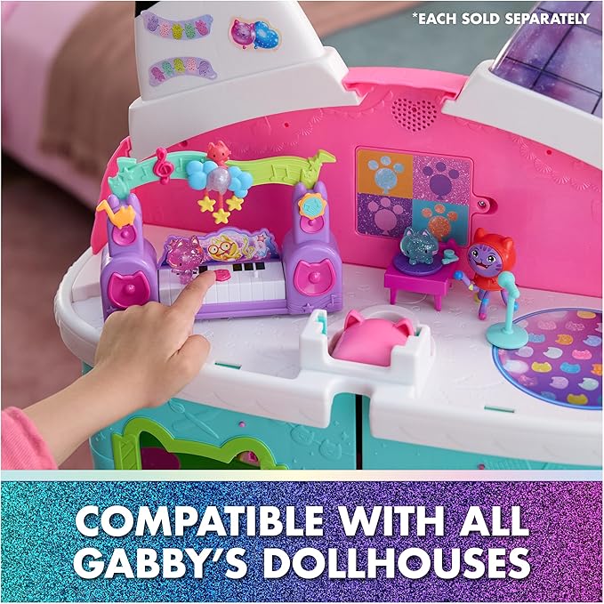 DreamWorks GABBY'S Dollhouse The Movie, Paw-Some Party Story Set with DJ Catnip, 2 Eraser Cat Toy Figures & Accessories, Kids Toys for Girls & Boys Ages 3 and Up