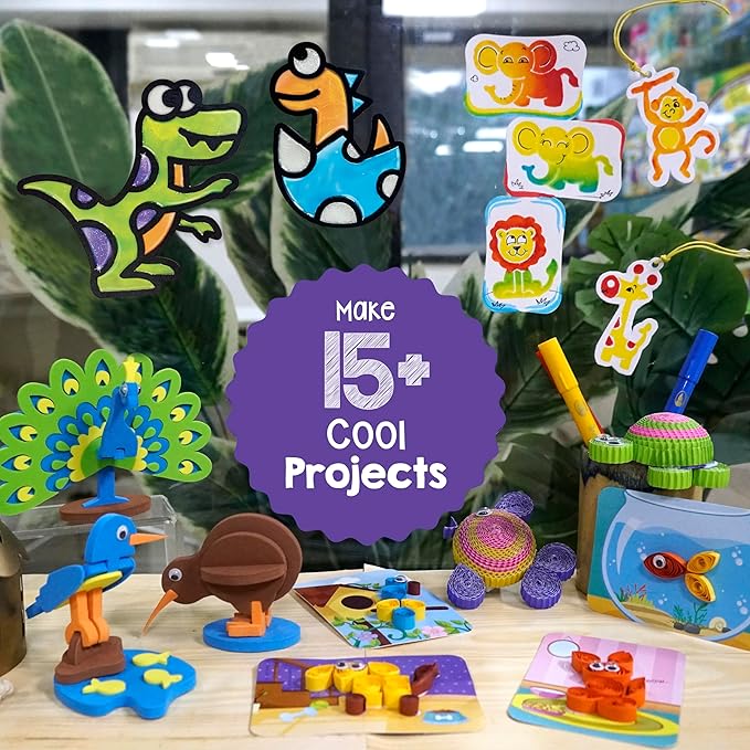 Imagimake 5-in-1 Awesome Craft Kit | Includes 15+ Projects | Crafts for Kids Ages 4-8 | 5 to 7 Year Old Girl Birthday Gifts | Arts and Crafts for Kids Ages 6-8 | 6 Year Old Girl Birthday Gift