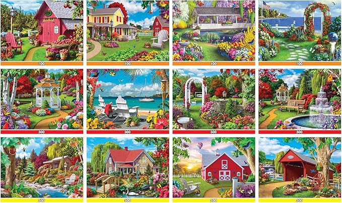 MasterPieces Jigsaw Puzzle 12-Pack Bundle Set, Folk Art by Alan Giana, Multi-Pack for Adults & Kids, Eco-Friendly