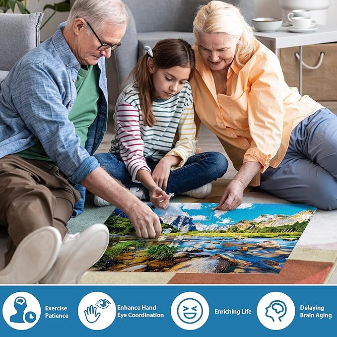 Nature Puzzle for Adult 500 Piece Puzzle Mountain Lake Landscape Puzzles Scenery, Jigsaw Puzzles Scenic, Art Home Decor DIY Funny Challenging Game Toy for Mom, Wife, Friend