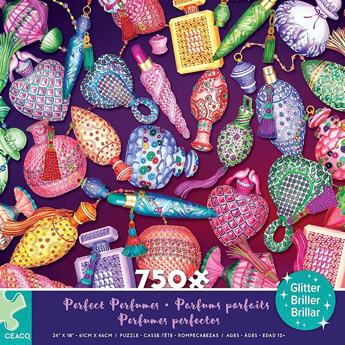 Ceaco - 750 Piece Jigsaw Puzzle - Parvanah Holloway - Glitter - Perfect Perfumes - Relaxing and Fun Activity for Adults