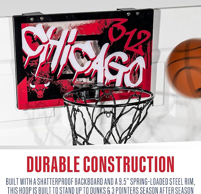 Franklin Sports NBA Team Over the Door Basketball Hoops - Kids Indoor Mini Basketball Hoop + Ball Set - NBA Fan Mini Hoops