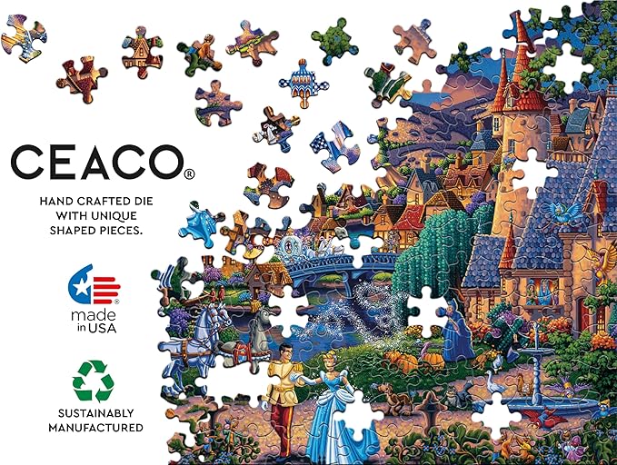 Ceaco – Dowdle Disney 4 in 1 Multipack Jigsaw Puzzle Colorful Puzzle for Adults – Precision-Cut Pieces, Beautiful Artwork, and Hours of Relaxing Fun