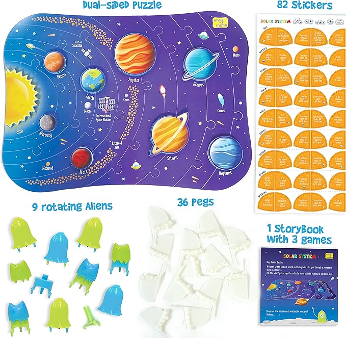 Imagimake Mapology Solar System for Kids | Educational Toys for Kids 5-7 | Space Toys | Puzzles for Boys & Girls Ages 4-8 | 6 Year Old Boy Gifts & Girl Gifts