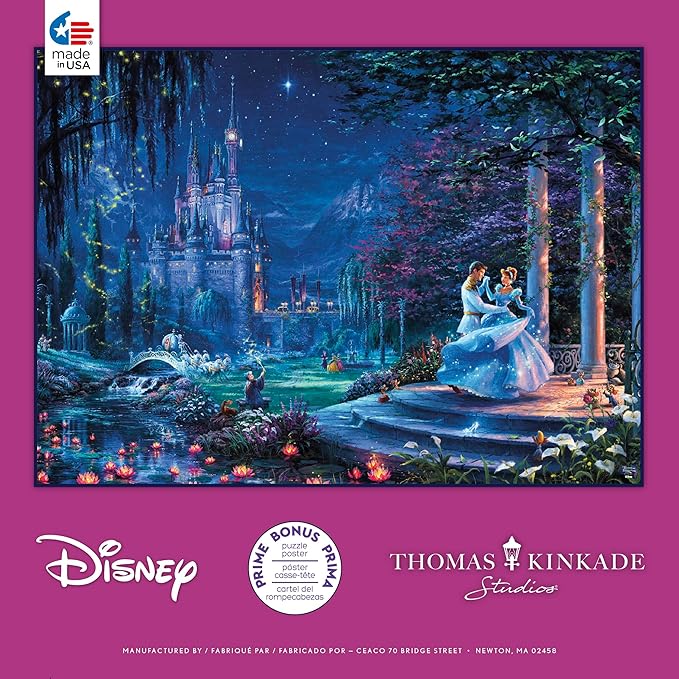 Ceaco - Thomas Kinkade - Disney - Cinderella - Dancing in The Starlight - 1000 Piece Jigsaw Puzzle