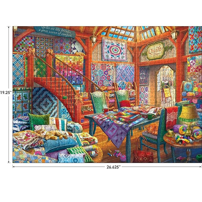 RoseArt - Hobby Haven - Quilt Shop - 1000 Piece Jigsaw Puzzle for Adults