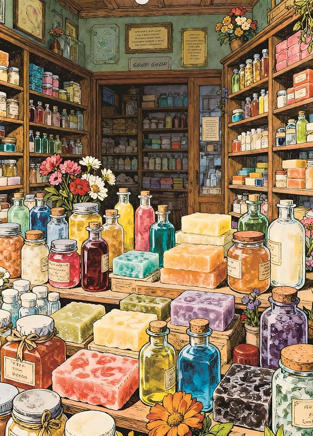 Puzzle for Adults 1000 Pieces,Soap Shop Puzzle, Challening Impossible Difficult Hard Fun 1000 Pieces Jigsaw Puzzles for Adults