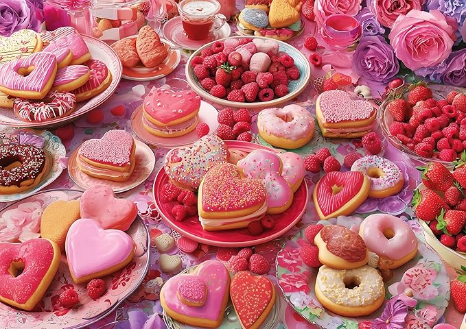 500 Piece Puzzle for Adults – Donuts Dessert Jigsaw Puzzle 500 Pieces for Adults – Interlock Perfectly Letter on Back No Dust, Home Decor Birthday Party Gift Toy for Men Women Elders Seniors