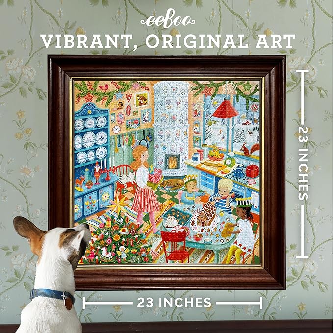 eeBoo 1000 Piece Puzzle - Swedish Holiday Kitchen Jigsaw Puzzle for Adults, Square 23" x 23" Made with Recycled Board & Vegetable-Based Ink
