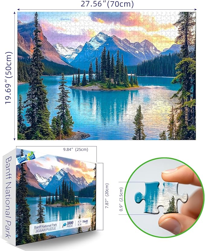 Blueforest Moraine Lake Puzzles for Adults 1000 Pieces, Canada Banff National Park Nature Landscape Jigsaw Puzzle, Difficult Challenging Puzzle 27.5x19.7 Inch Art Puzzle