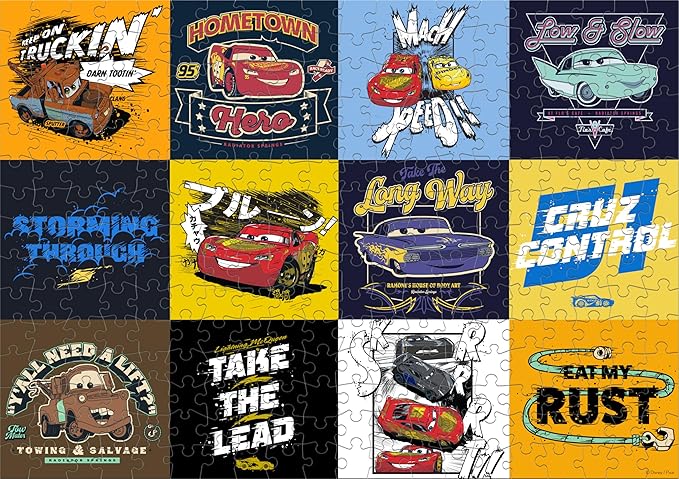 Ceaco - Disney - Pixar - Cars - Grand Prix - Large Piece Jigsaw Puzzle for Adults - Challenging Puzzle Perfect for Game Nights - Finished Size is 21.25 x 15.00
