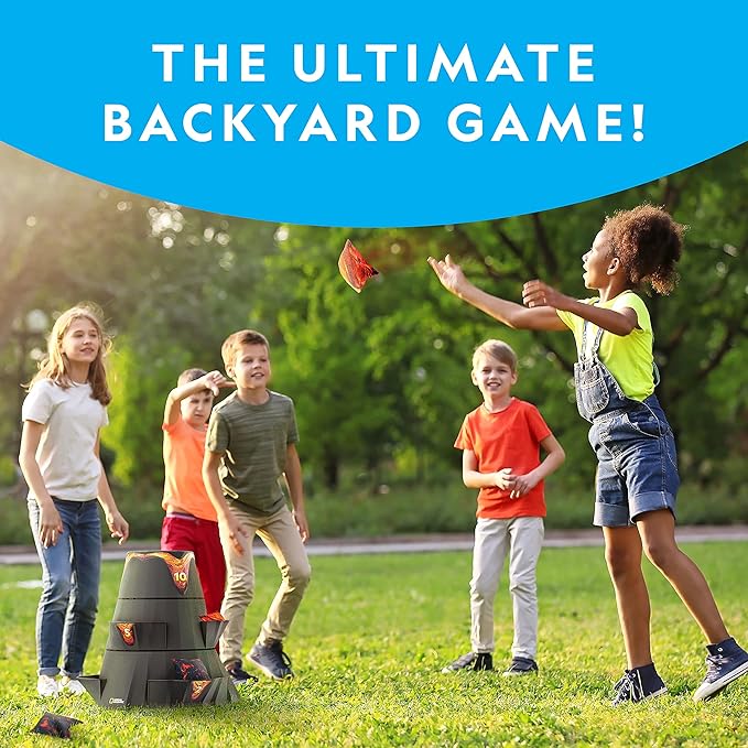 NATIONAL GEOGRAPHIC Volcano Bean Bag Toss Game for Kids - Cornhole Game Set with 5 Backyard Games, Bean Bags for Tossing, Yard Games for Kids, Outdoor Kids Games, Patio Games (Amazon Exclusive)