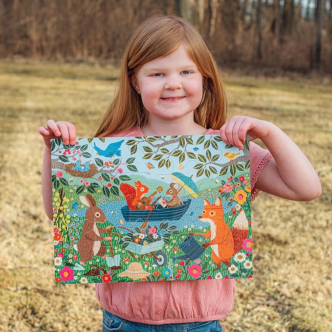 eeBoo 20 Piece Jigsaw Puzzle - Garden Animals Children's Puzzle Nature & Animals Themed, Large Pieces for Small Hands to Develop Motor Skills