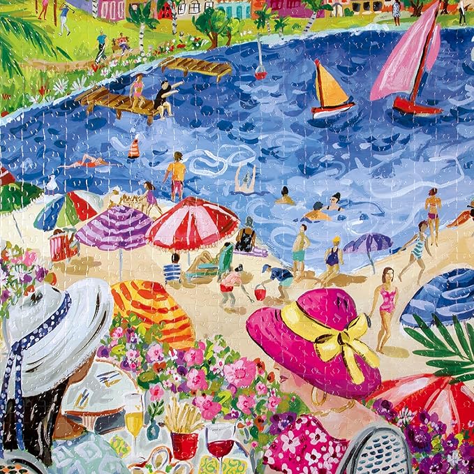 eeBoo 1000 Piece Puzzle - Lunch by The Sea Jigsaw Puzzle for Adults, Square 23" x 23" Made with Recycled Board & Vegetable-Based Ink