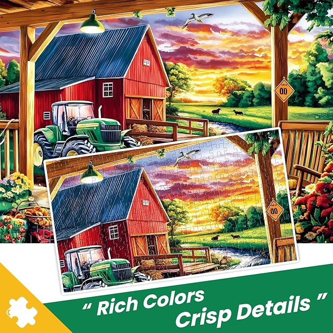500 Piece Puzzle for Adult,Unique Fun Country Life Puzzle for Adults Seniors,Farm Cute Animal Recycled Paper Jigsaw Puzzle,Challenging Family Activity Game Gift for Family,Friends,Men,Women,20.5*15 In