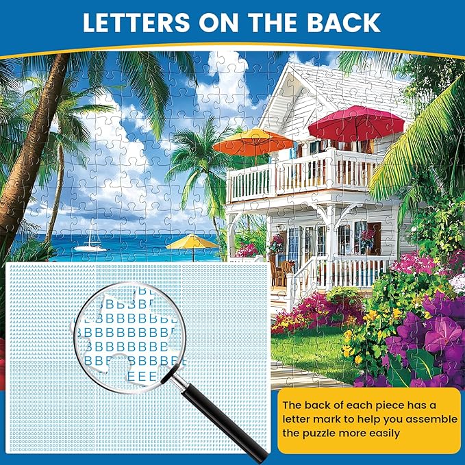 Puzzles for Adults 300 Pieces Sea View Room Puzzles 300 Pieces for Adults,Interlock Perfectly Letter on Back No Dust,Challenging Puzzle Home Decor Birthday Party Gift Toy for Men Women Olders Seniors