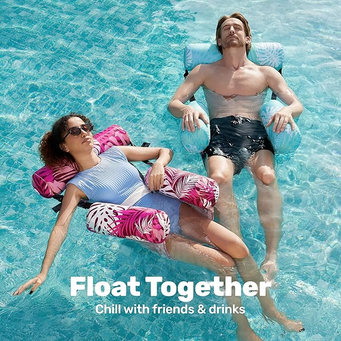 SLOOSH Inflatable Pool Floats Adult,2 Packs Floating Lounge Chairs,Blow up Pool Noodles for Adult Heavy Duty,Floating Chair for Party Summer Water Beach Lake Fun