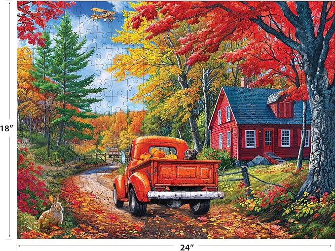 RoseArt - Kodak - Maine Road 350 Piece Jigsaw Puzzle, Scenic Autumn Landscape Puzzle for Adults