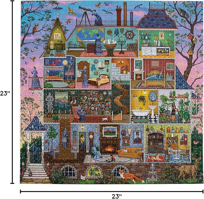 eeBoo 1000 Piece Puzzle - Alchemist's Home Jigsaw Puzzle for Adults, Square 23" x 23" Made with Recycled Board & Vegetable-Based Ink