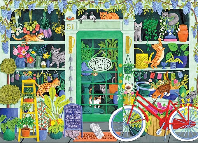 RoseArt - Soft Touch - Cat Flowers - 1000 Piece Jigsaw Puzzle for Adults