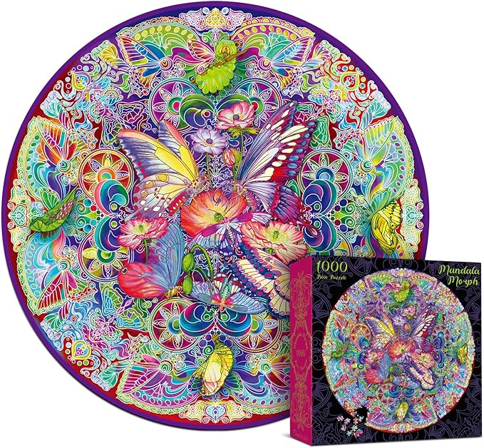Antelope 2 in 1 1000 Piece Puzzle Bundle - Hue Wormhole & Mandala Morphe Jigsaw Puzzles