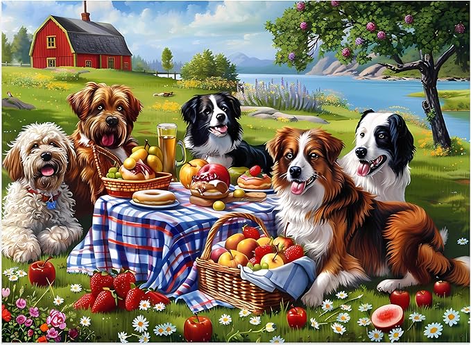500 Pieces Puzzles for Adults–Dogs Jigsaw Puzzle for Adults Elderly–Recycled Paper Puzzle 500 Pieces–Challenging Family Activity Game Gift for Family Friends Men Women Seniors (21x15in)