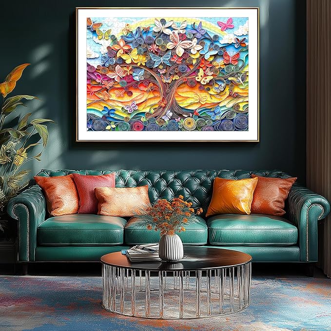 500 Pieces Puzzles for Adults - Butterfly Tree of Life Jigsaw Puzzle, Challenging Impossible Hard Difficult Stunning Art Wall Decor for Family Games Gift 23 x 15 inch