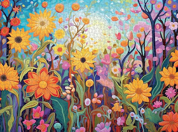 Cross & Glory - 1000 Piece Jigsaw Puzzle for Adults | Sarah's Secret Garden Adventure | Flower Garden Theme | Artistic Challenge | 20x27 Inches | Flower Puzzle