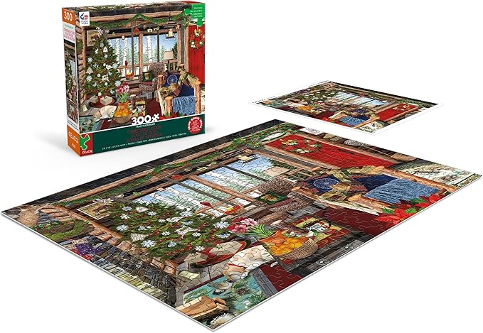 Ceaco - Tracy Flickinger - Christmas Lodge - 300 Piece Jigsaw Puzzle