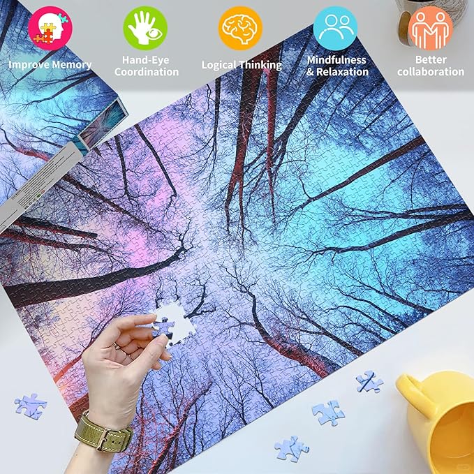 HUADADA Puzzles for Adults 1000 Pieces,Challenging Game Toys, Puzzles 1000 Pieces,Impossible Puzzle, Family Decoration Puzzle 1000-Winter Forest