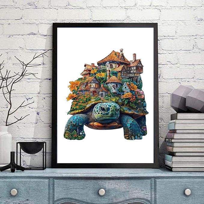 Wooden Puzzles for Adults, Turtle Wooden Puzzles 200 Pieces, Irregular Animals Fun Puzzles for Adults