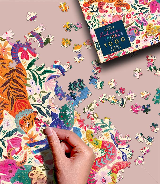 Elena Essex Puzzles for Adults - Zodiac Animals | 1000 Piece Puzzle | Jigsaw Puzzles 1000 Pieces | Dragon Animal Tiger Horse Cat Puzzle | Size 20x28 inches