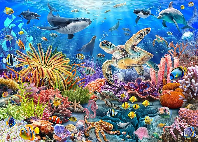 500 Piece Puzzles for Adults, Underwater World Jigsaw Puzzles 500 Pieces Ocean Scene Challenging Puzzle