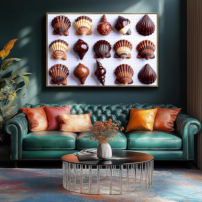 Seashell 1000 Piece Puzzle for Adults, Fun Puzzles for Adults 1000 Pieces with HD Print Poster, 27.5" X 19.7" Dust Free, for Gifts Birthday Holiday Party Family Games Lovers