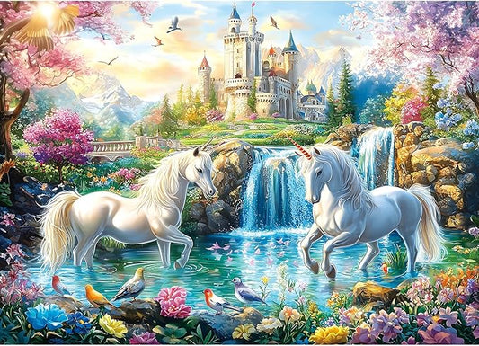1000 Piece Jigsaw Puzzles for Adults, Unicorn Castle Puzzles for Adults, Impossible Challenging Difficult Puzzle Gift for Adult Jigsaw Puzzles Lovers (27.5"x19.7")