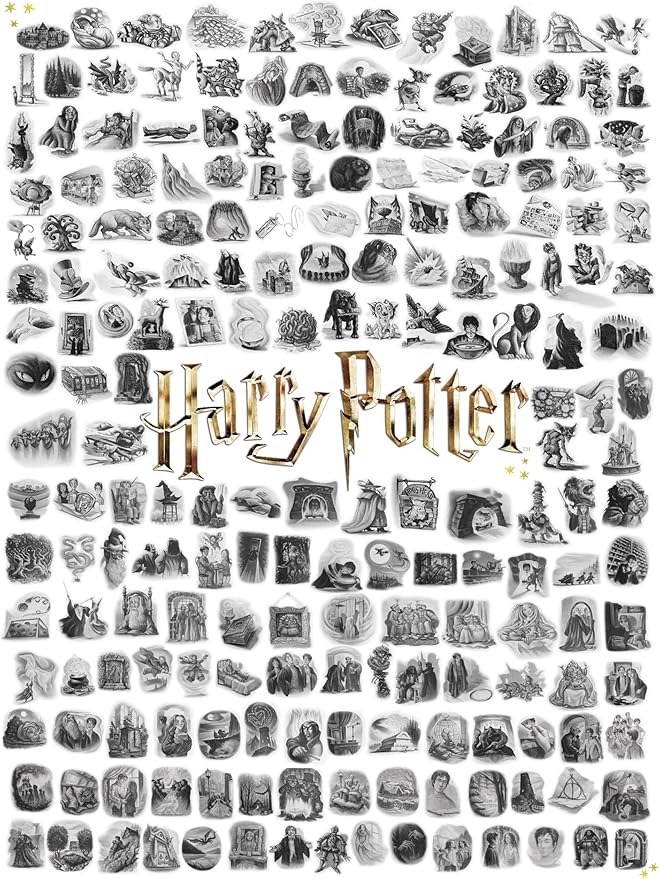 New York Puzzle Company - Harry Potter Chapter Art - 1000 Piece Jigsaw Puzzle for Adults by Mary GrandPré