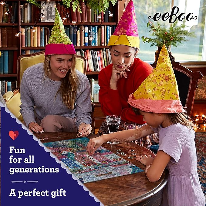 eeBoo 1000 Piece Puzzle - Scottish Isle Jigsaw Puzzle for Adults, Square 23" x 23" Made with Recycled Board & Vegetable-Based Ink